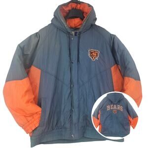 Vintage 80's NFL Game Day Chicago Bears Hooded Sports Jacket Competitor Men's XL